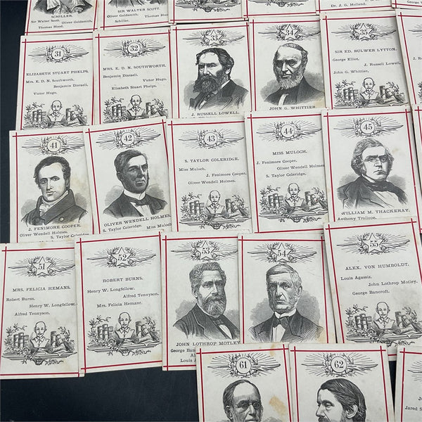 1875-1885 McLoughlin Bros. “Game of Star Authors” 64 card