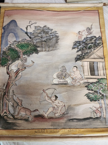 Thia temple painting 1820.  The tale of Vessantara Jātaka $900