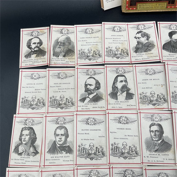 1875-1885 McLoughlin Bros. “Game of Star Authors” 64 card