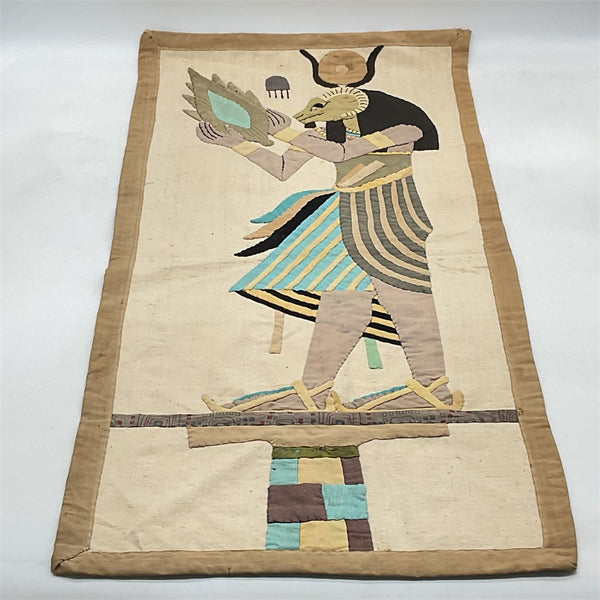 Egyptian revival cloth wall hanging of the god Khnum