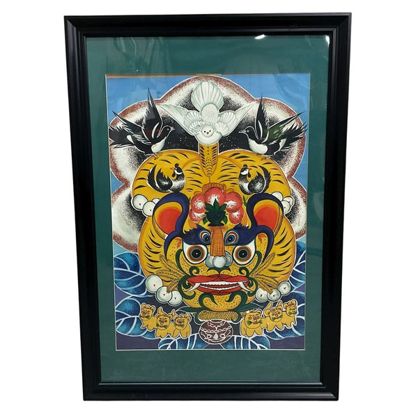 Chinese Folk Art Painting Year of Tiger 20th Century