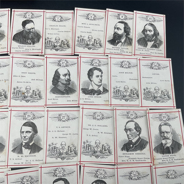 1875-1885 McLoughlin Bros. “Game of Star Authors” 64 card