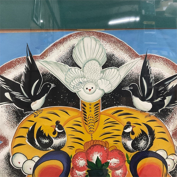 Chinese Folk Art Painting Year of Tiger 20th Century