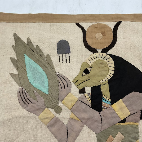 Egyptian revival cloth wall hanging of the god Khnum