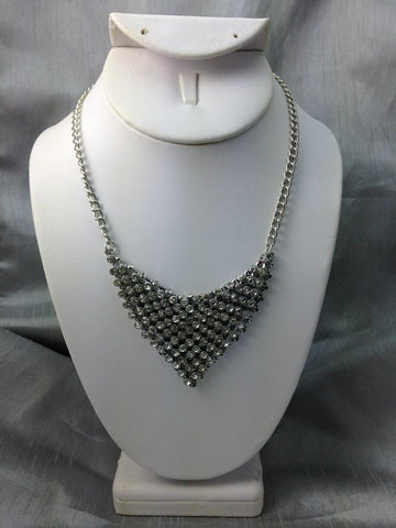 Clear Chrystal Mesh Necklace