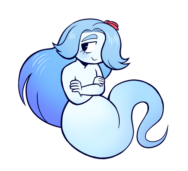 Miss Spooky  Floating Hat Blue