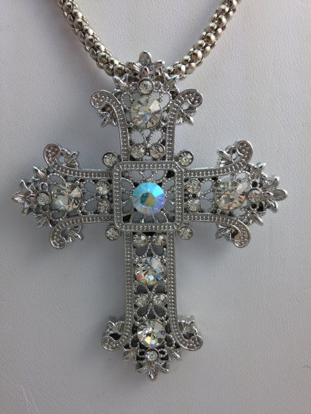 Gothic Cross Necklace and Earring Set