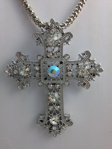 Gothic Cross Necklace and Earring Set