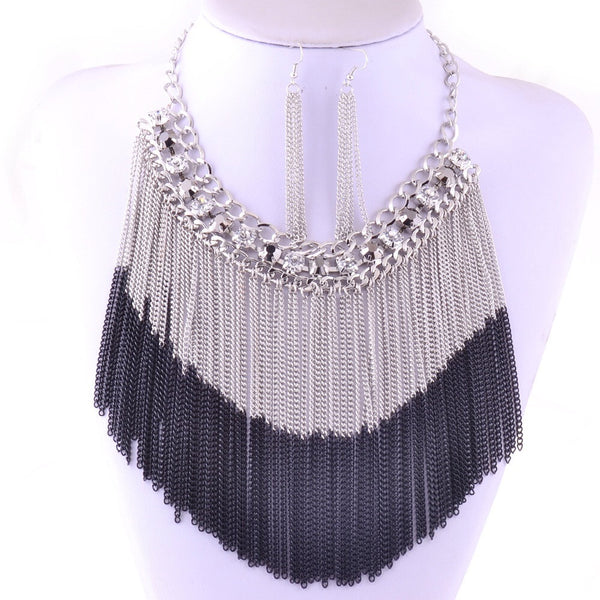 Black and Silver Chain Necklace