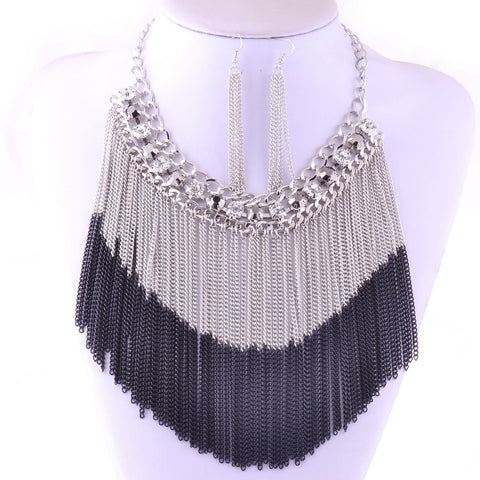 Black and Silver Chain Necklace