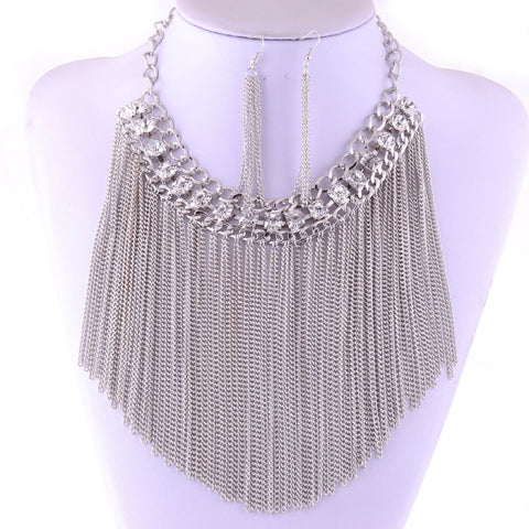 Silver Chain and Earrings